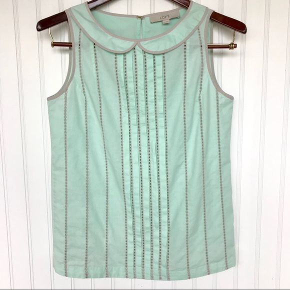 LOFT Tops - Ann Taylor LOFT Sleeveless Eyelet Blouse, Size XS